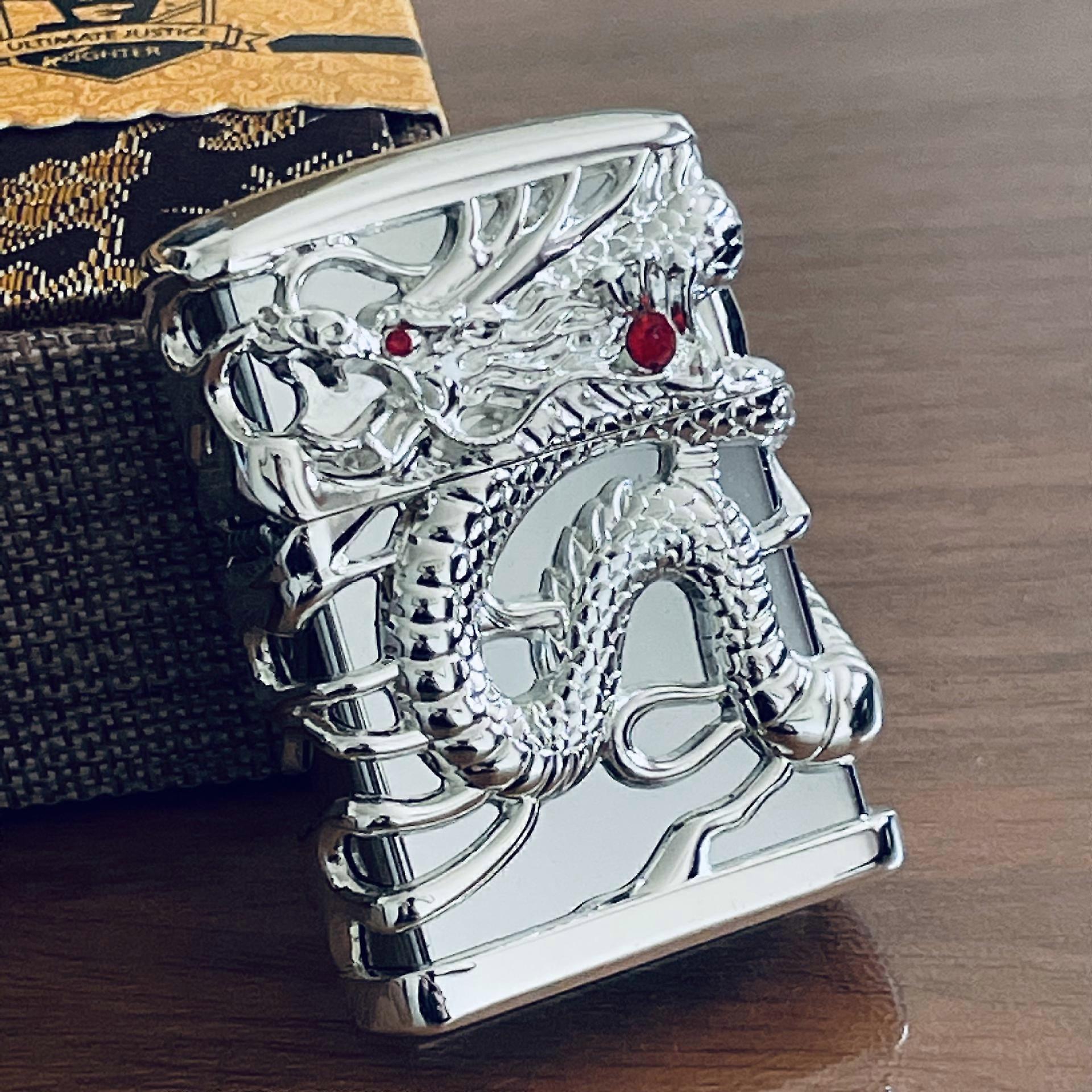 Zoro Brass Kerosene Windproof Lighter Personality Creative Color Separation Gift Openwork Dragon Armor Classic