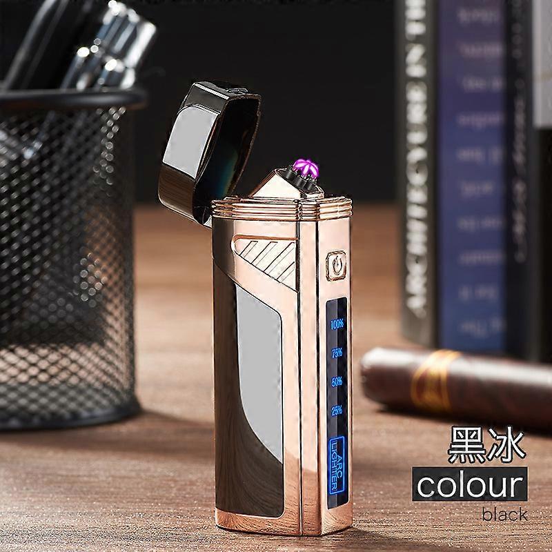 New Power Display 6 Arc Electronic Lighter Cross-Border Windproof Metal Windproof Lighter Factory Direct Sales Cross-Border