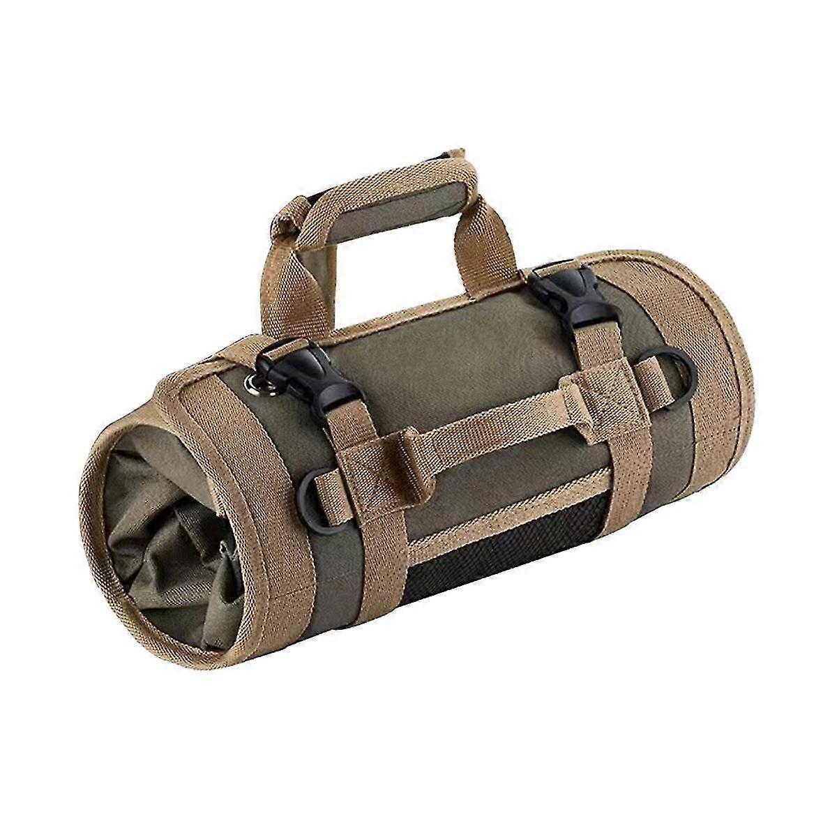 Tool Roll Bag Tool Roll Storage With 3 Detachable Pouches Tool Roll Bag For Electrician Motorcycle
