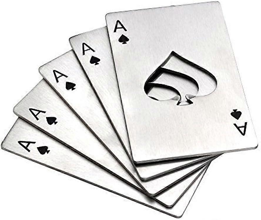 LINJOU Playing Card Corkscrew  Beer Corkscrew Corkscrew Poker Corkscrew(Silver, 6 Pieces)