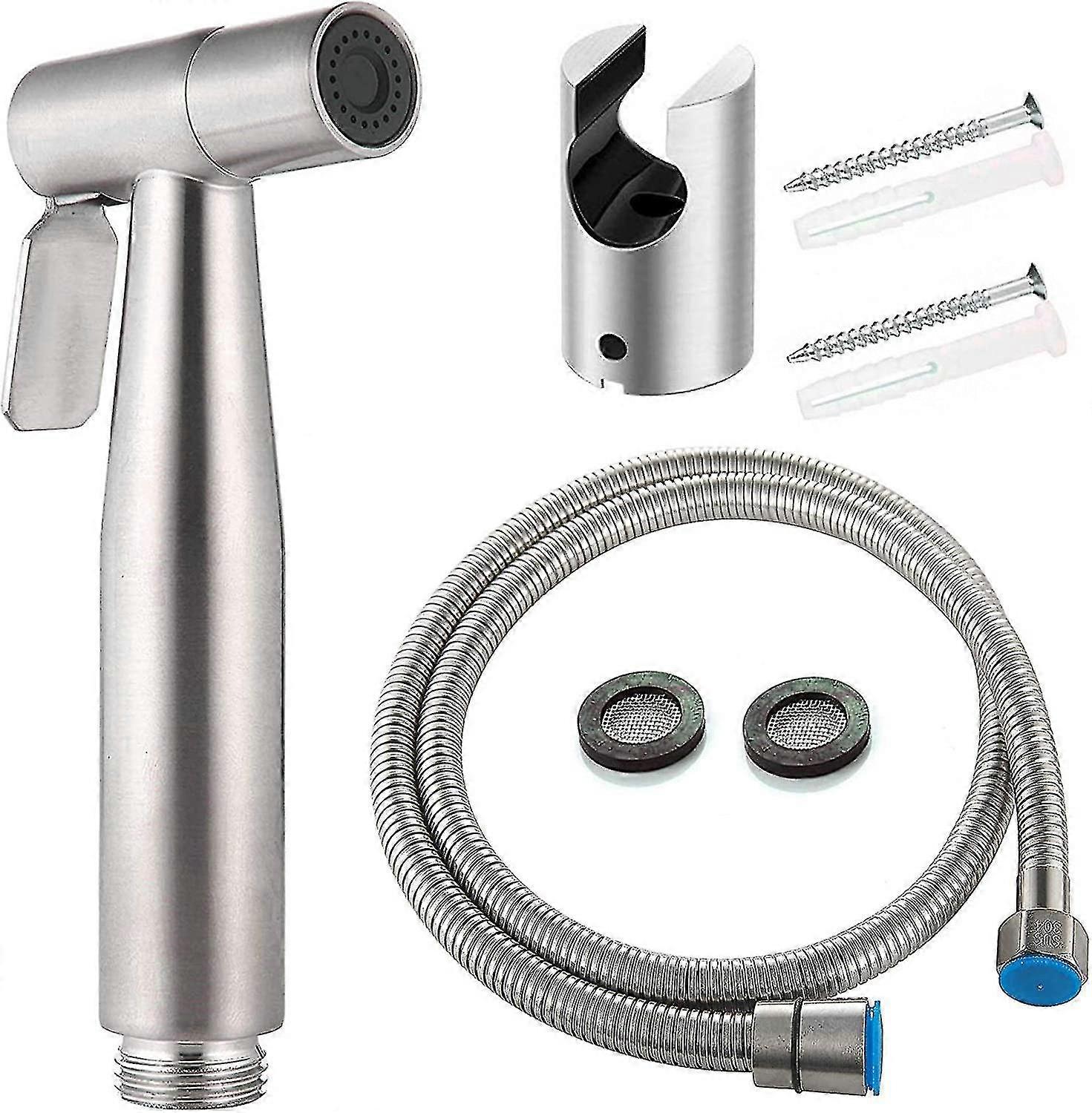 2024 Bidet Wc Kit With Hand Shower, Hand Bidet Sprayer, Toilet Shower Head With Hose + Stainless Steel Support + 2 Seal