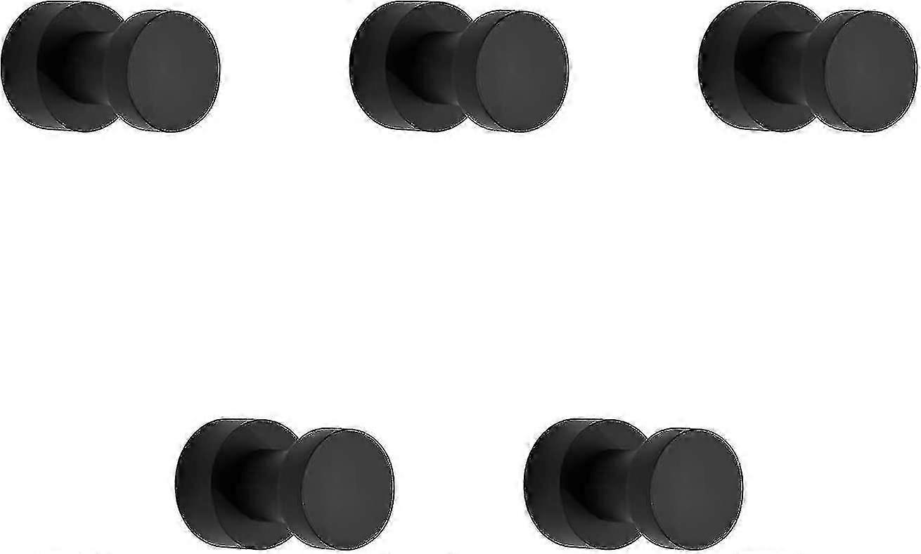 Matte Black Towel Hooks 5 Packs Of Rustproof Metal Coat And Robe Hooks, Adhesive Or Wall Mounted Hooks For Bathroom   -Yx