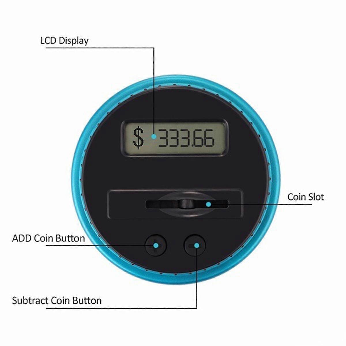 1Pcs Piggy Bank Money Box Jar 1.8L Counter Electronic Digital LCD Counting Coin Money Box Coins Sto