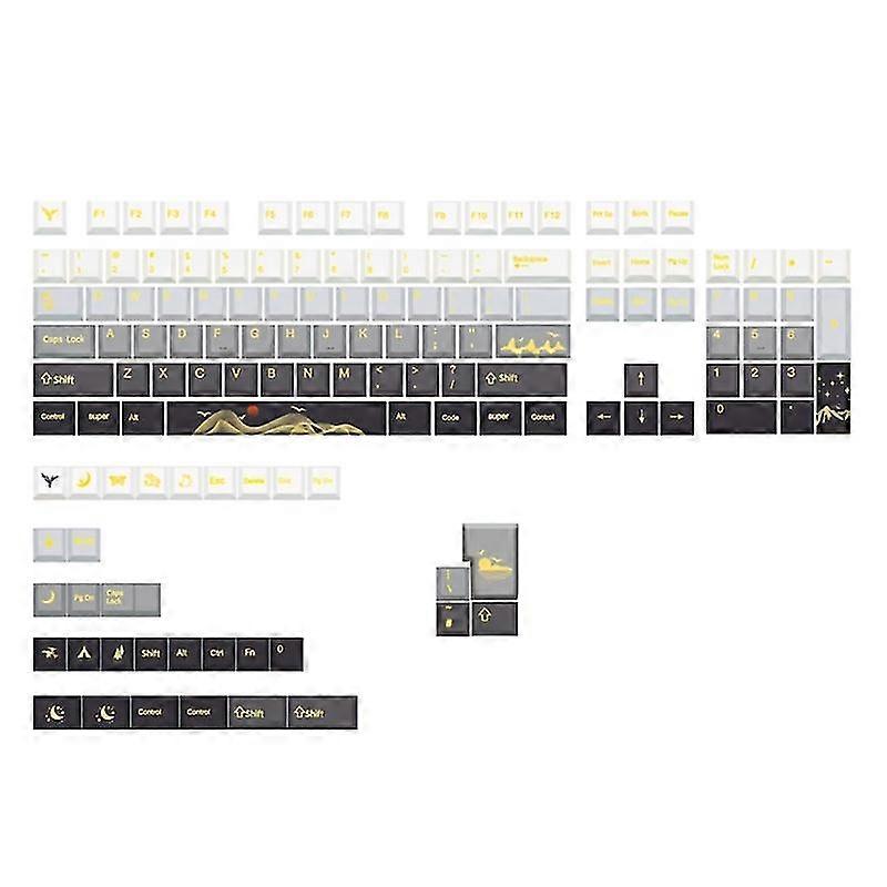 136 Keys Dye-sub Keycap Cherry Profile Polar Day Keycaps Formx Switch Keyboard