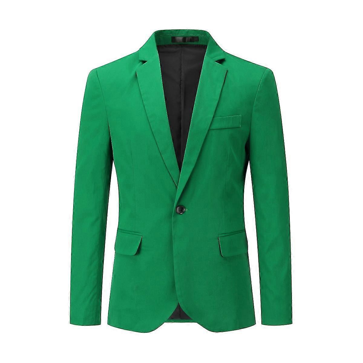 Mens Solid Color Slim Fit Business Casual Blazer