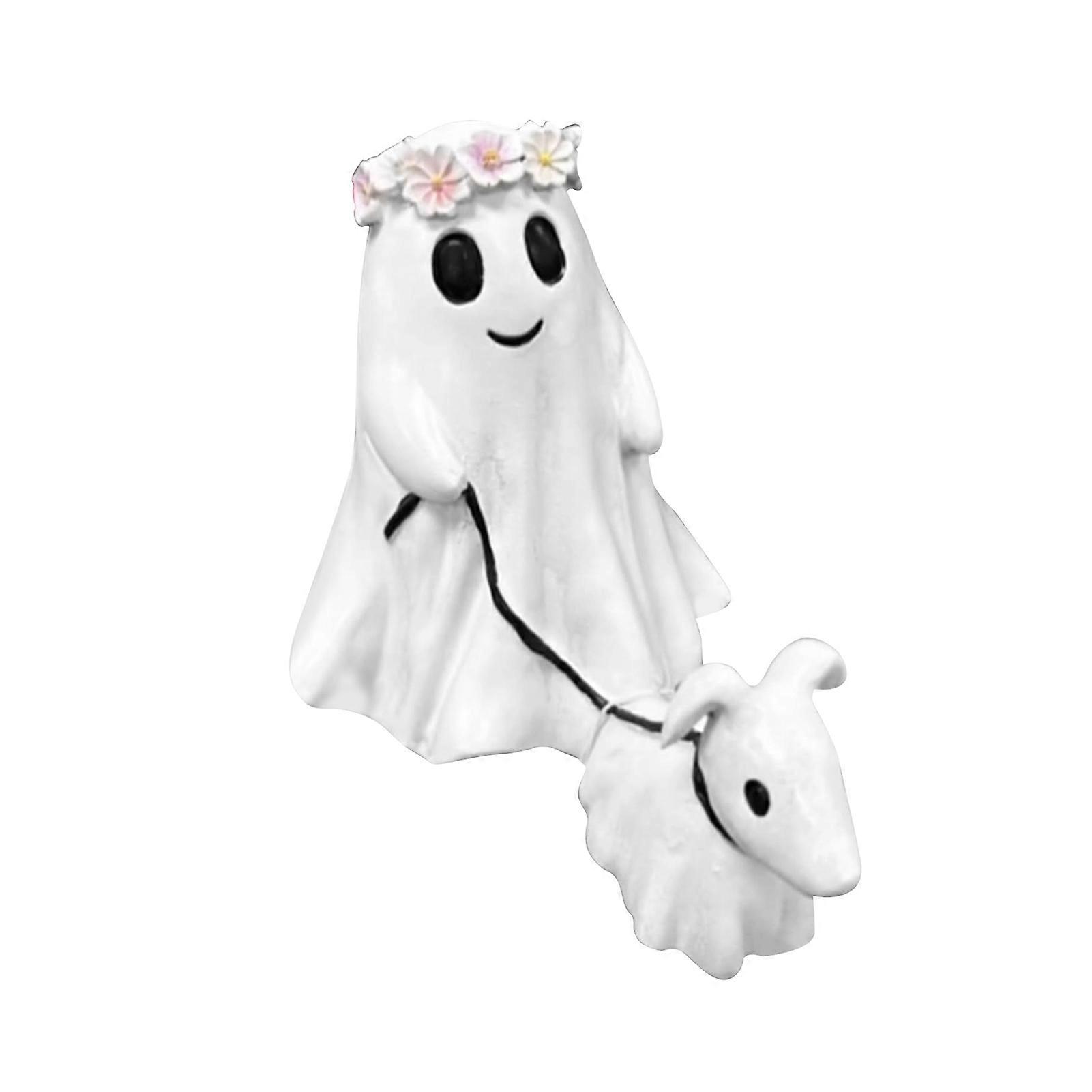 Ghosts Walking Dog Statue Holiday Decoration Bright Color Cute Resin Desktop Ornaments for Home Decor