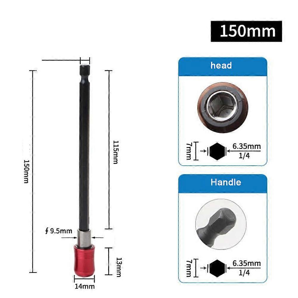 60/100/150mm Electric Drill Extension Rod Hexagonal Release Self-Locking Adapter