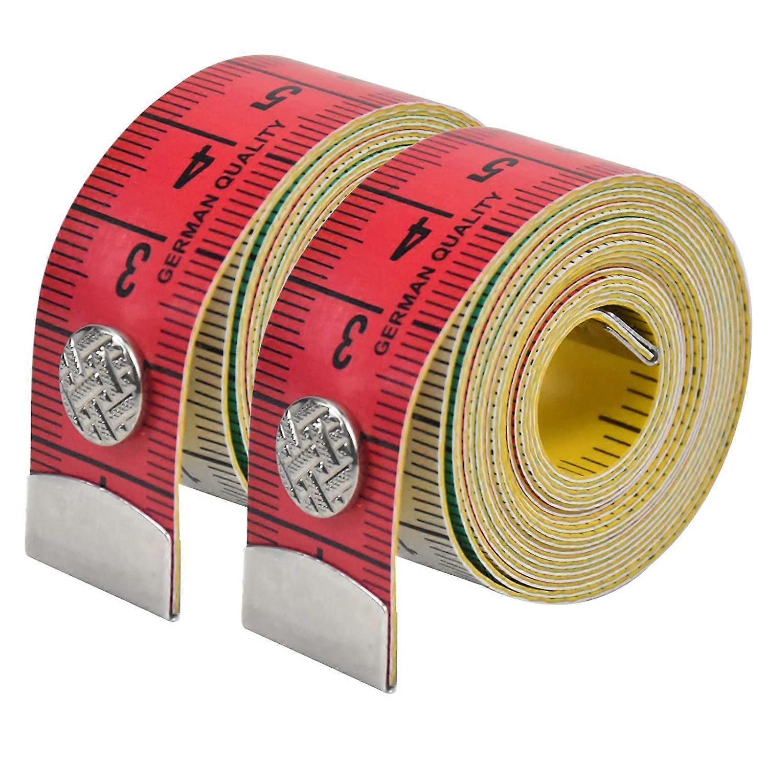 150cm/60in2 Pcs Tape Measure Sewing Tape Measure Double Sided Body Tape Measure with Button Body Measuring Ruler Soft Cloth Tape Measure for Sewing La
