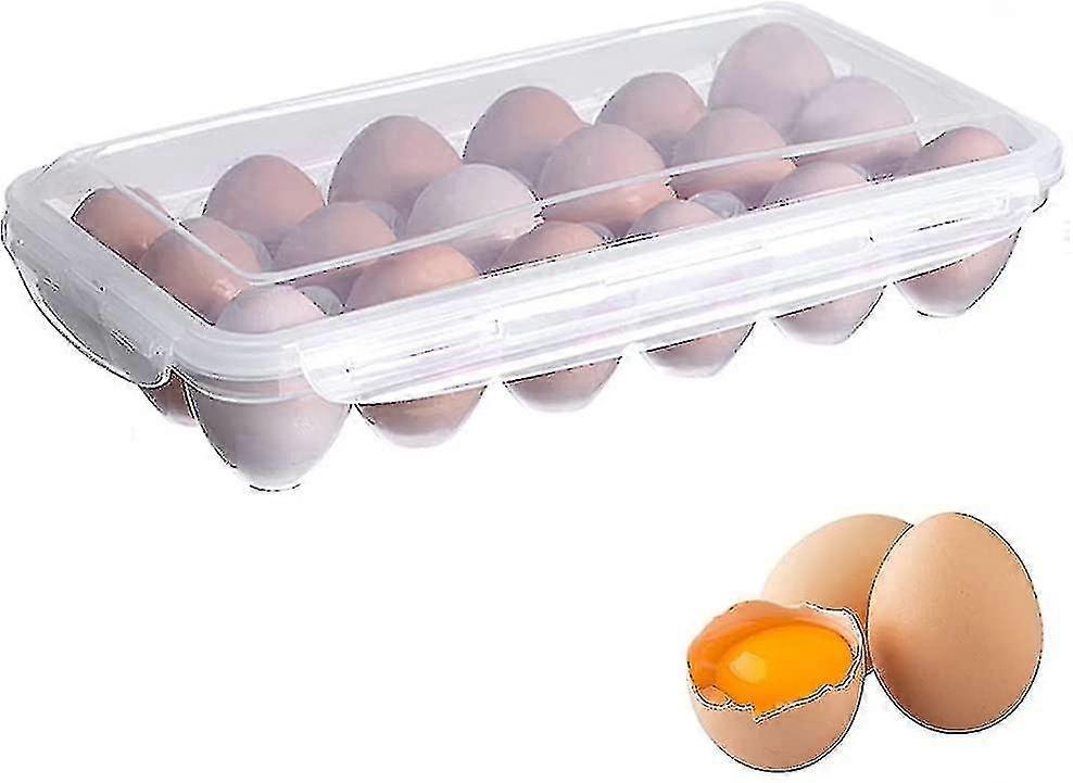 18 Grid Egg Containers Plastic Egg Box Transparent Egg Box Plastic Stackable Portable Transparent Stackable Egg Holder With Lid To Keep Egg Fresh