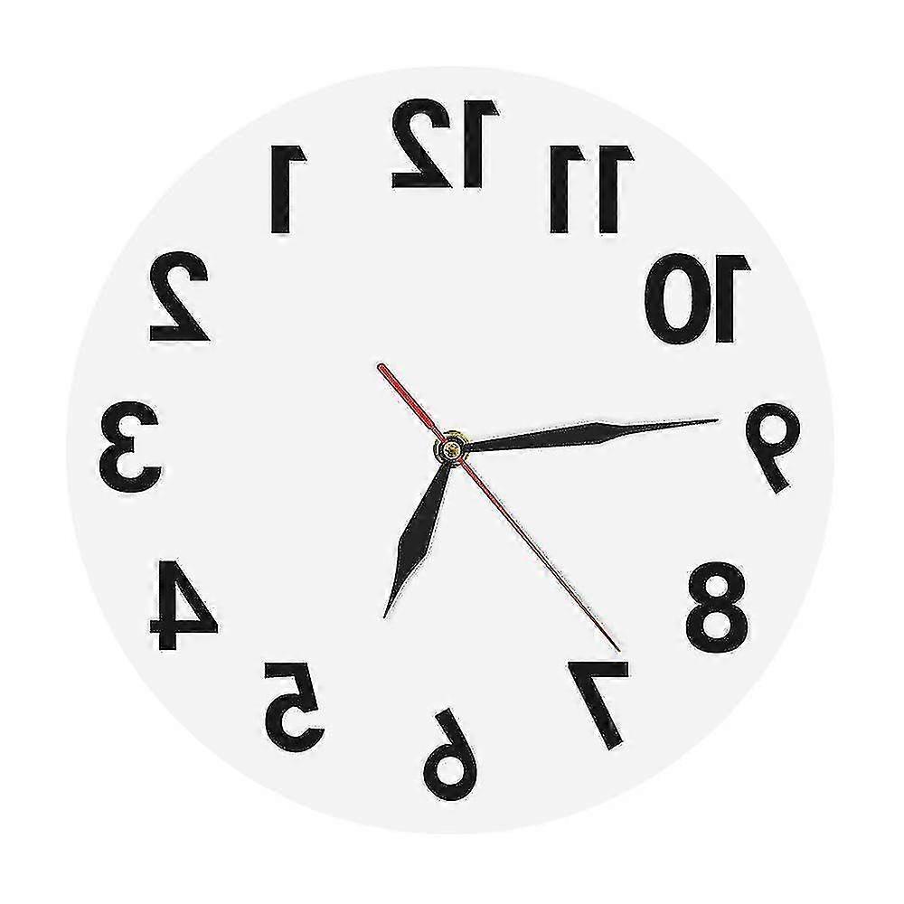 Reverse Counter Wall Clock Modern Countdown Counter Clockwise Wall Clock, White, Diameter 30cm