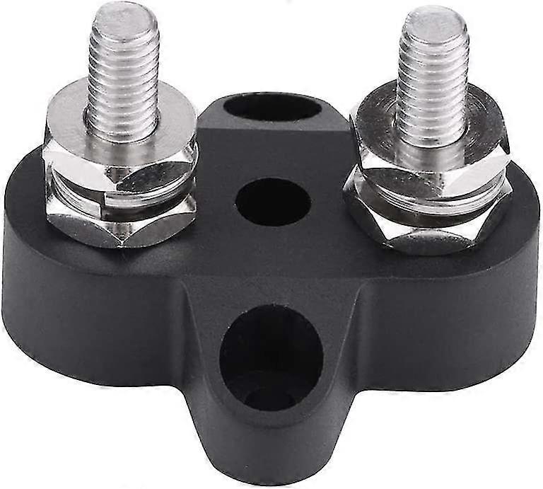 Yaju M6 Bus Bar Power Terminal Block Dual 48v Heavy Duty Positive Power Distribution 1pcsblack