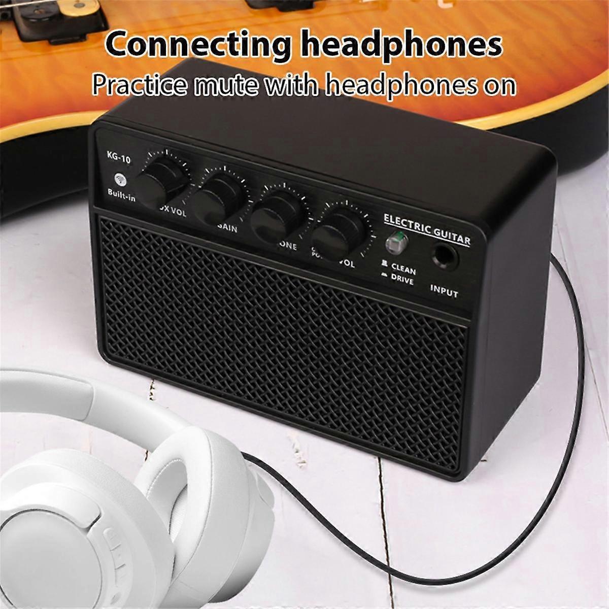 Small Electric Guitar Speaker Mini Portable Guitar Practice Speaker Suitable for Daily Practice and