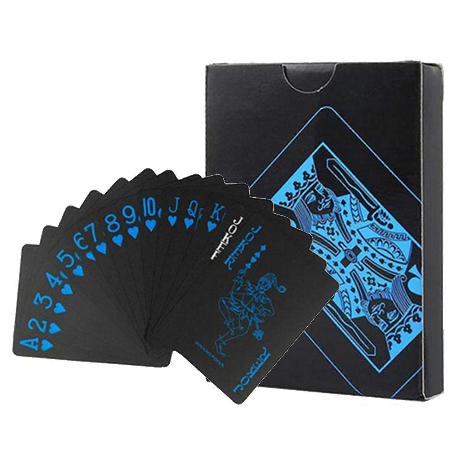 Poker Cards Waterproof Bending Resistant Thickened Matte Playing Cards Party Game Props Blue