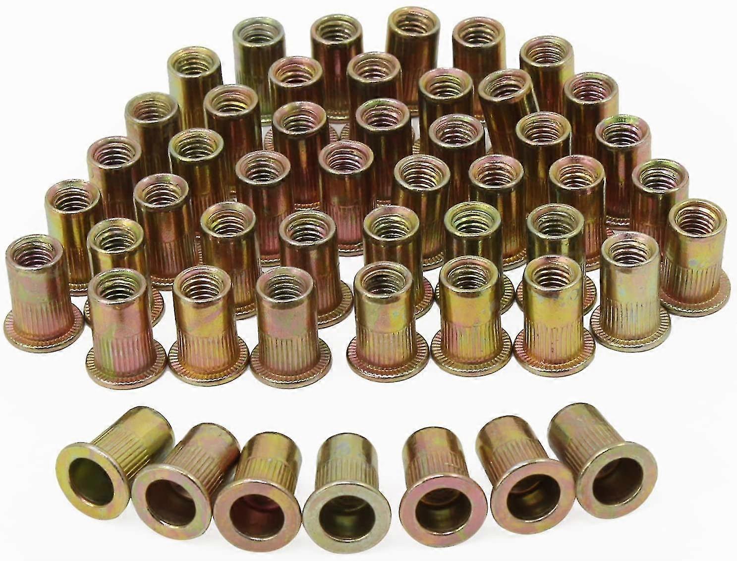 Pack de tuercas ciegas de acero al carbono chapadas de 50 m6