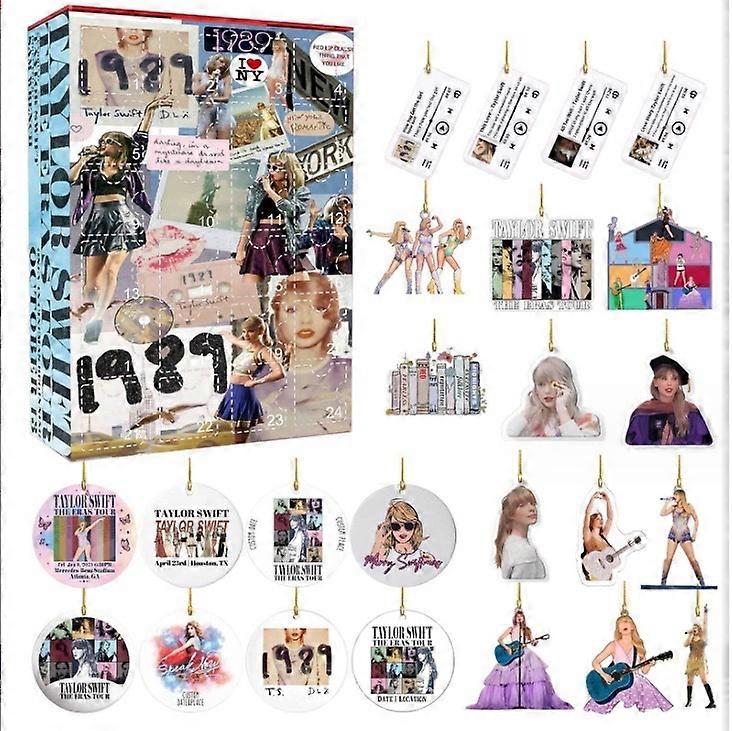 Ny Taylor Christmas Advent 24 Countdown Gift Akryl Blind Box Anheng til juledekorasjon