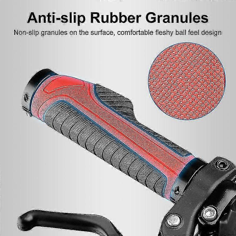 2 Pair Bicycle Handlebars Mtb Handles Rubber Handlebar Grip ,red