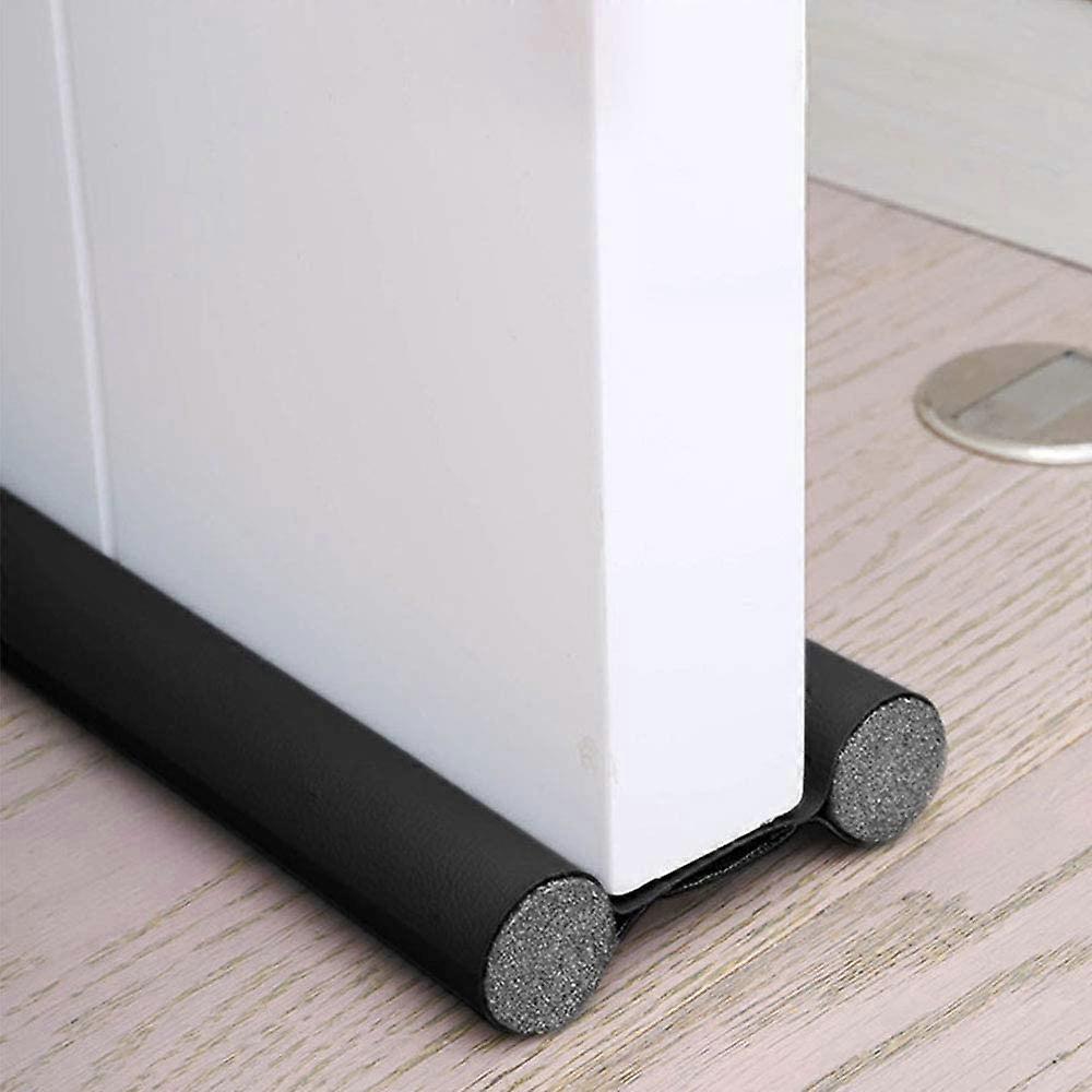 Double Insulated Door Draft Excluder,Cold Draft Stopper(Black)