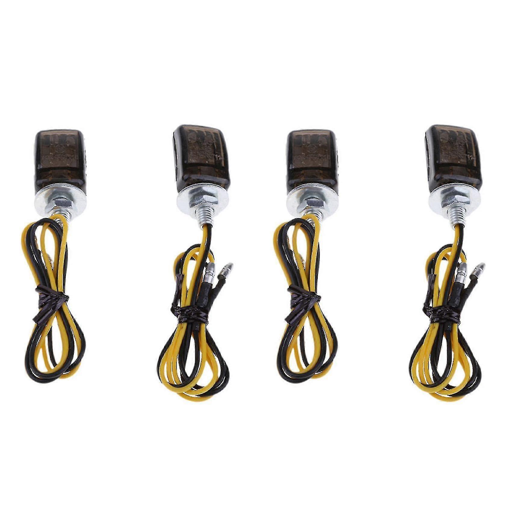 4pcs Universal Led Black Mini Tiny Petits indicateurs Clignotants Moto Moto Compatible