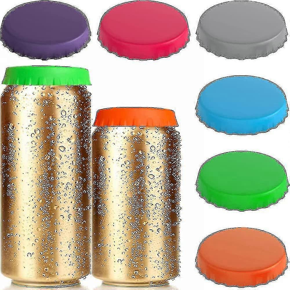 Soda Can Lids, 6 Pack Reusable Silicone Can Covers For Soda Beverage Beer