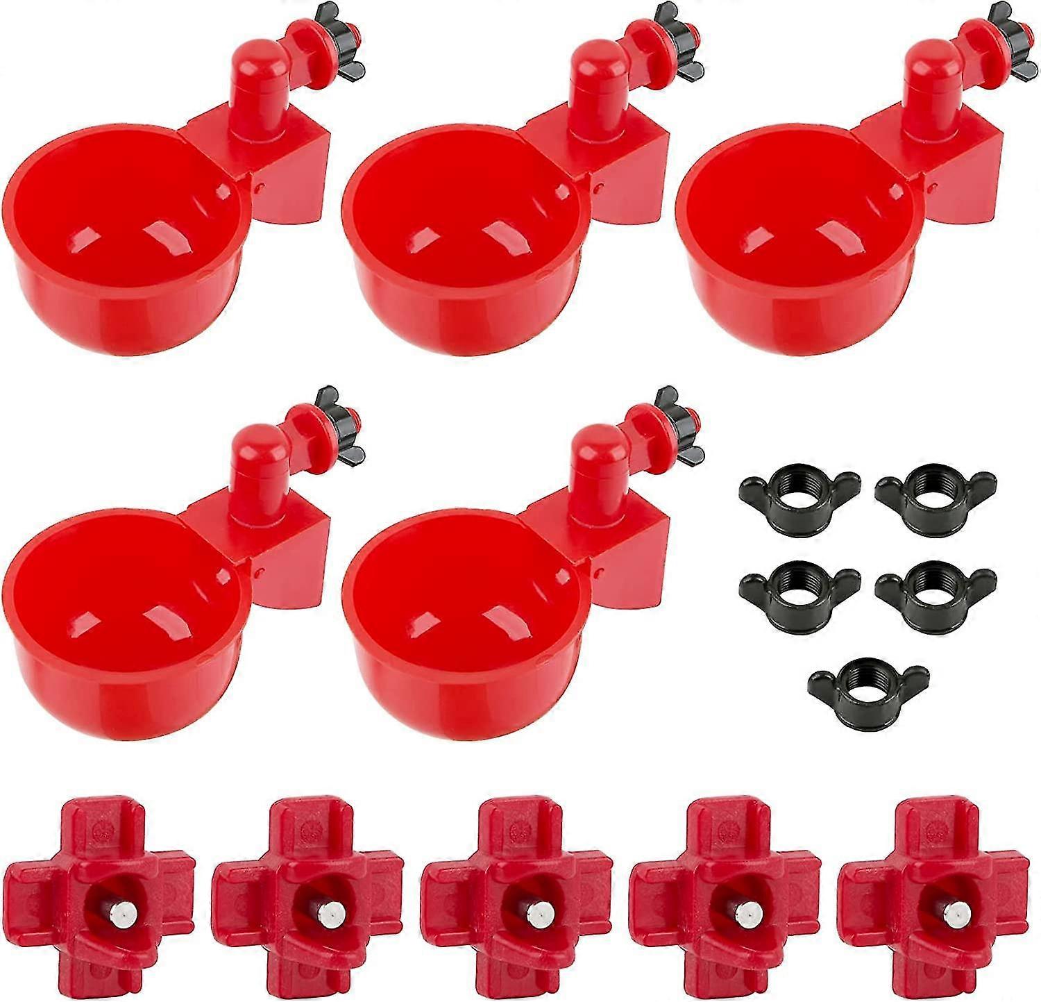 10pcs Chicken Water Drinker Hen Nipple With Screw Poultry Automatic Feeders Poultry Drinker Plastic Drinking Bowl For Chicken Ducks Birds