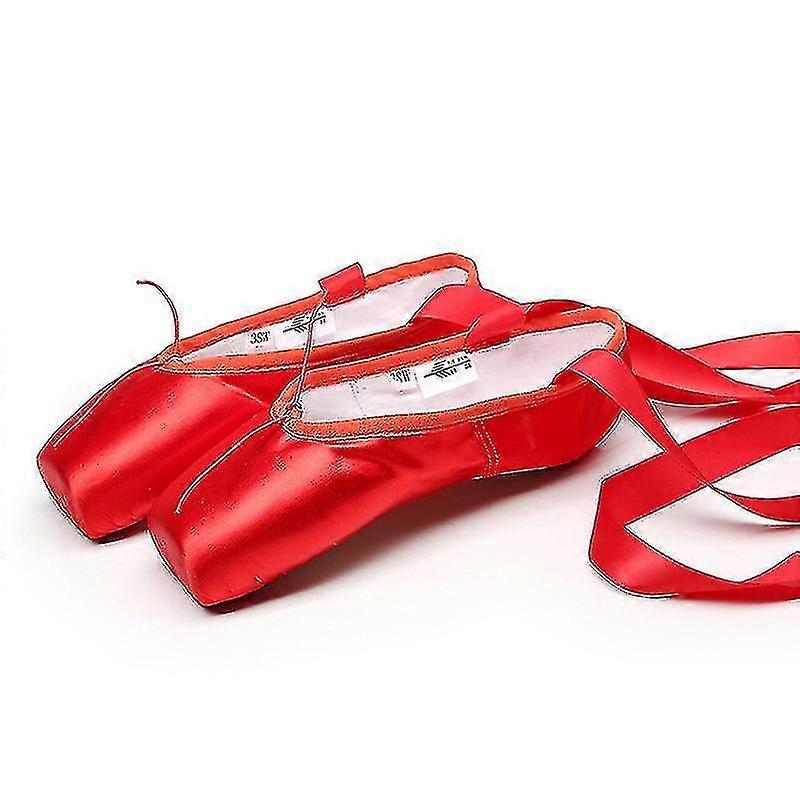 Ballet Pointe Chaussures Rouge Femmes Fille