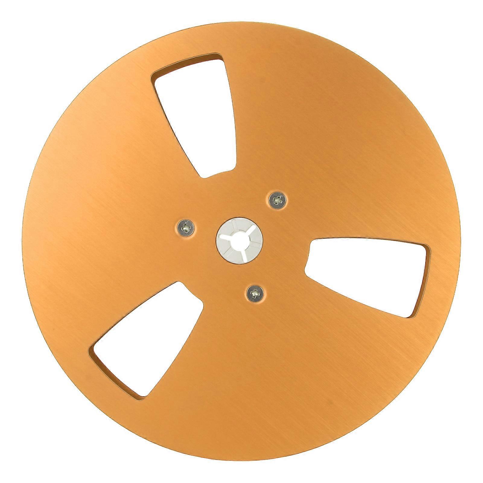 1/4 7 Inch Empty Tape Reel 3 Holes Wind Resistance Holes Open Reel Sound Takeup Reel for Recording Nab Gold
