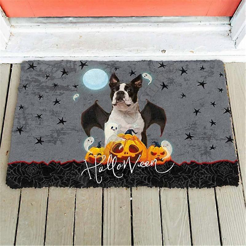 Halloween Vampire Boston Terrier Custom Doormat 3D All Over