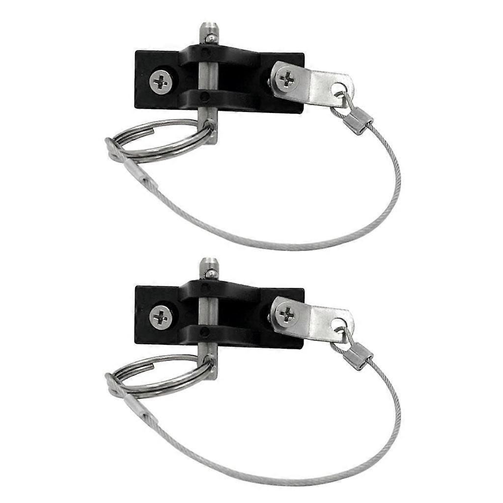 2 Pieces Deck Hinge Quick Release Pin Lanyard with Screws Hardware for Kayak Boat Slide Rail Anchor