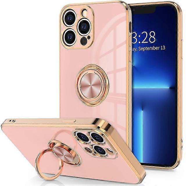 Luxury Ring Case For iPhone 14 Pro Max iPhone 13 Pro Max 12 11 X XR XS Max 8 7 Plating Silicone TPU Soft Cover With Ring Holder Stand