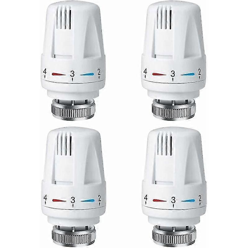 Thermostat Head Thermostat 4 Pieces M 30 X 1.5 Compatiblement Head Compatible Radiator Valve With Antifreeze Adjustment