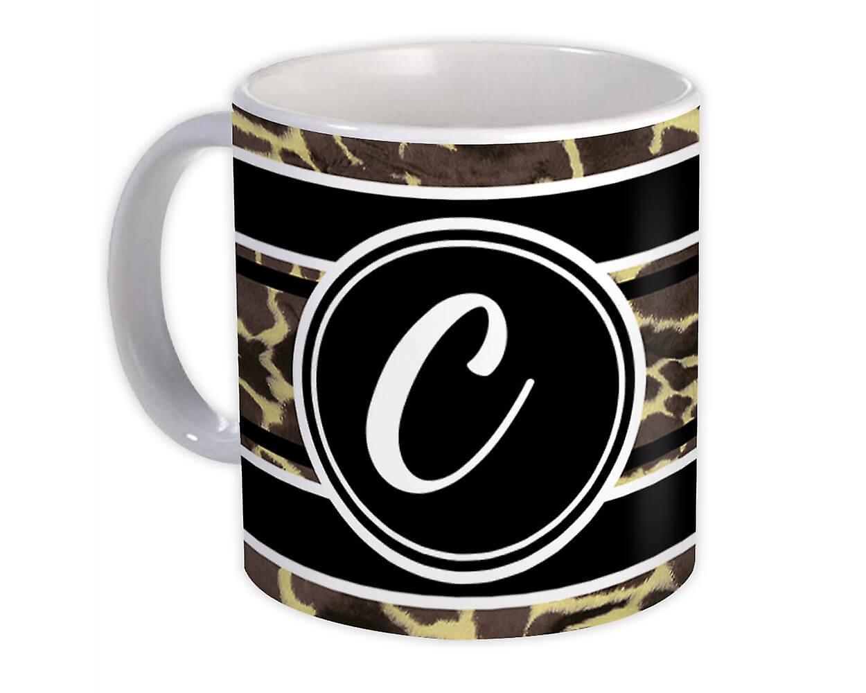 Gift Mug: Monogram Letter C Giraffe