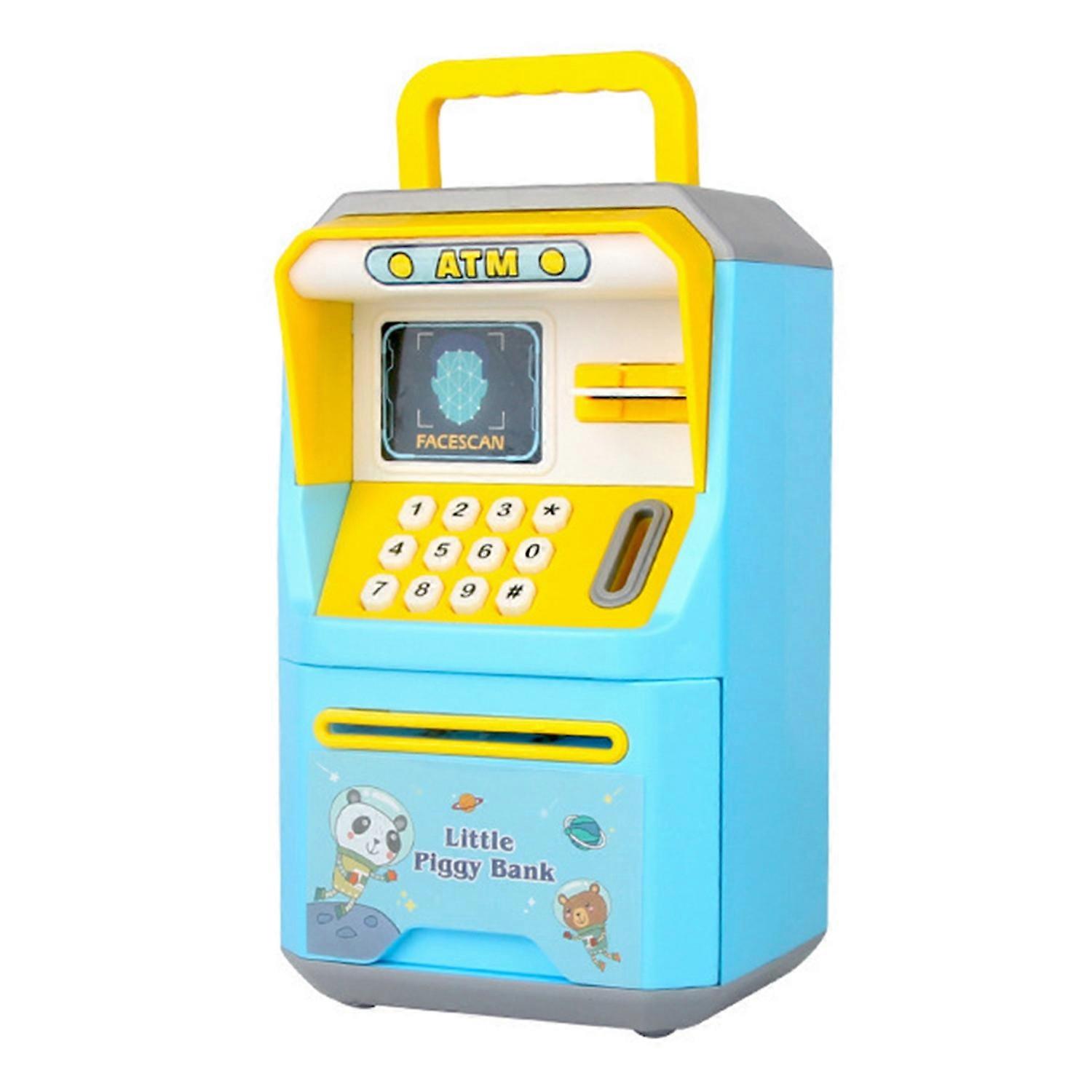 Kids Piggy Bank Portable Handle Built-in Music Digital Password Simulation Face Recognition Save