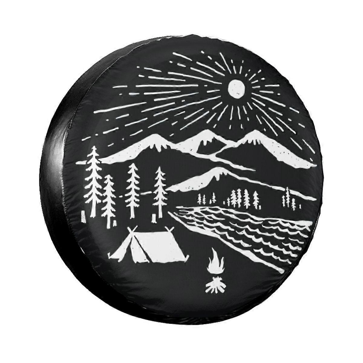 Custom Camper Hiking Spare Tire Cover para Mitsubishi Pajero Adventure Car Wheel Protectors 14-17 polegadas polegadas