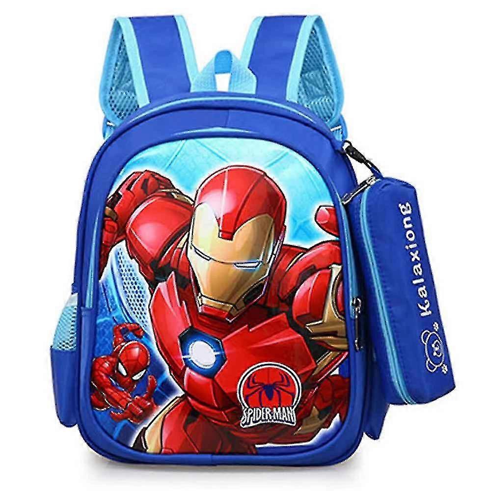 school backpack cartoon spider-man schoolbag detachable matching