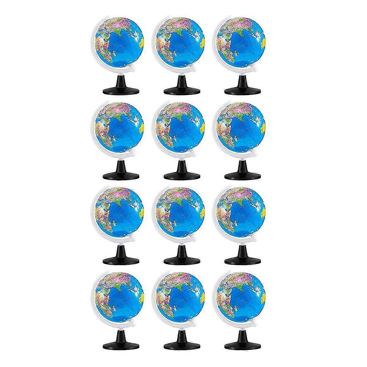12 Pcs World Globe para crianças aprendendo girando World Map Globos Globos educacionais com suporte 3.4 polegadas