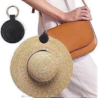 1pcs Magnetic Sun Hat Clip For Wide Brim Hat, Pu Leather Hat Ring Clip-on Holder For Bag Luggage And Backpack