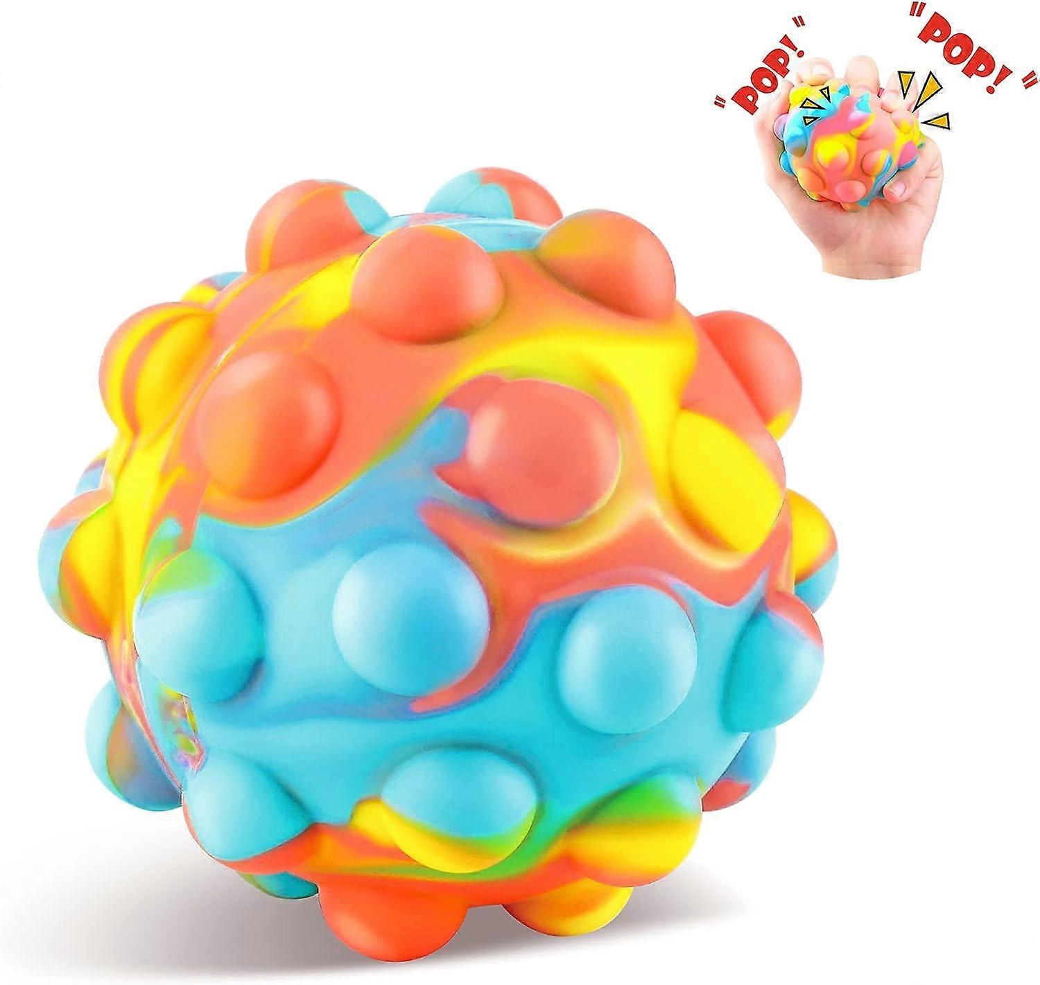 Stress Relief Ball Fidget Toy, Stretchy Push Pop Leker Rainbow Squeeze Ball, Sensorisk Stress Ball for voksne Kids Angst Leddgikt Hand Exercise (Colorf