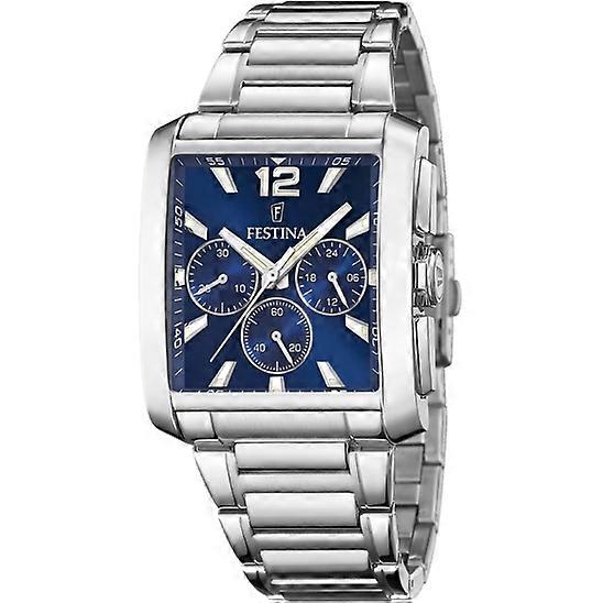 Festina Men's Rectangular Watch Bracelet Blue Dial 38mm