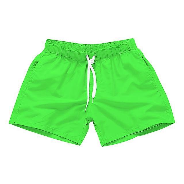 Mens Swim Trunks with Side Pockets Summer Casual Solid Color Beach Shorts Quick Dry Lightweight Board Shorts Swimwear Swimsuit