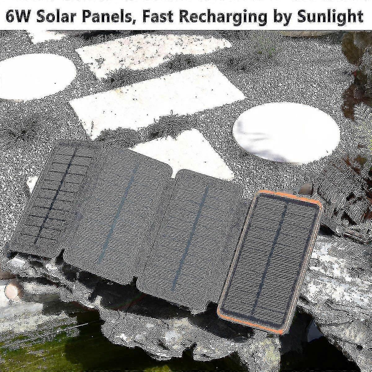 Sollader 25000mah Utendørs Bærbar Kraftbanke Med 4 Solcellepaneler