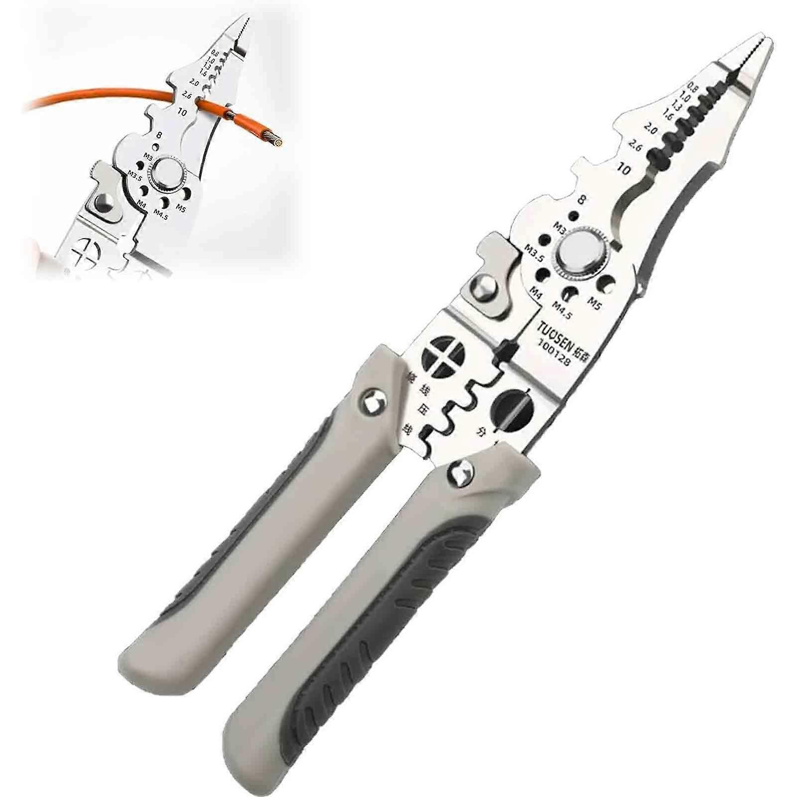 New Upgraded Multifunctional Wire Stripper Crimper Cable Cutter Pliers