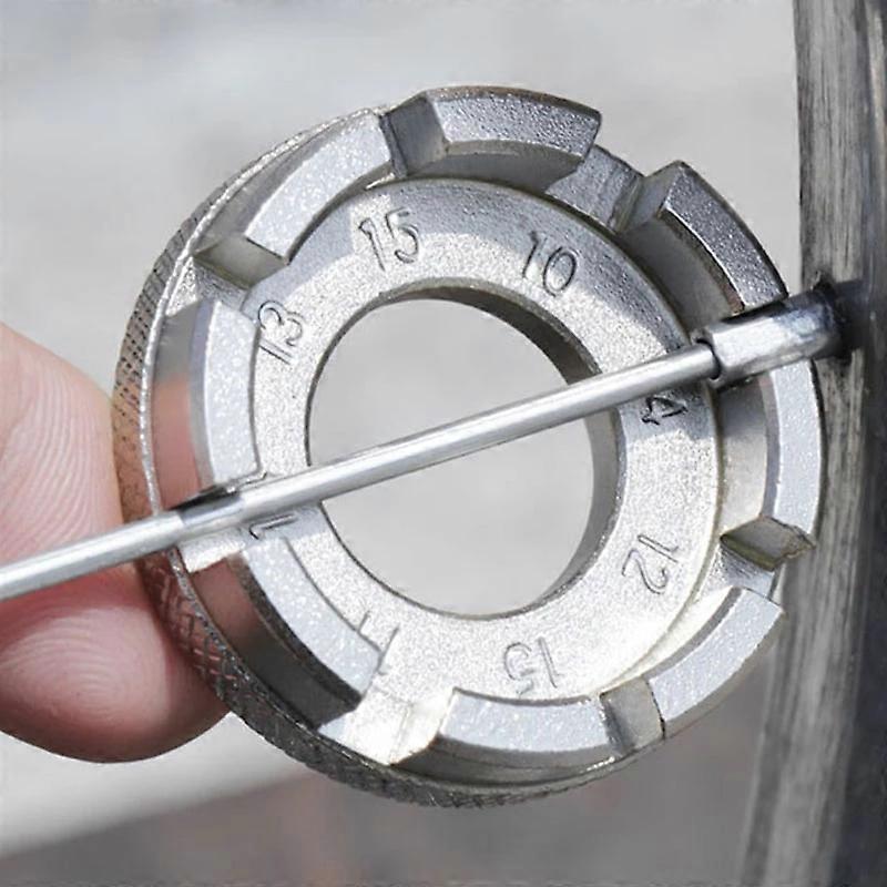 Llave de pezn para radios de bicicleta, ajustador de llanta para rueda de bici, 8 vas, herramienta de reparacin galvanizada