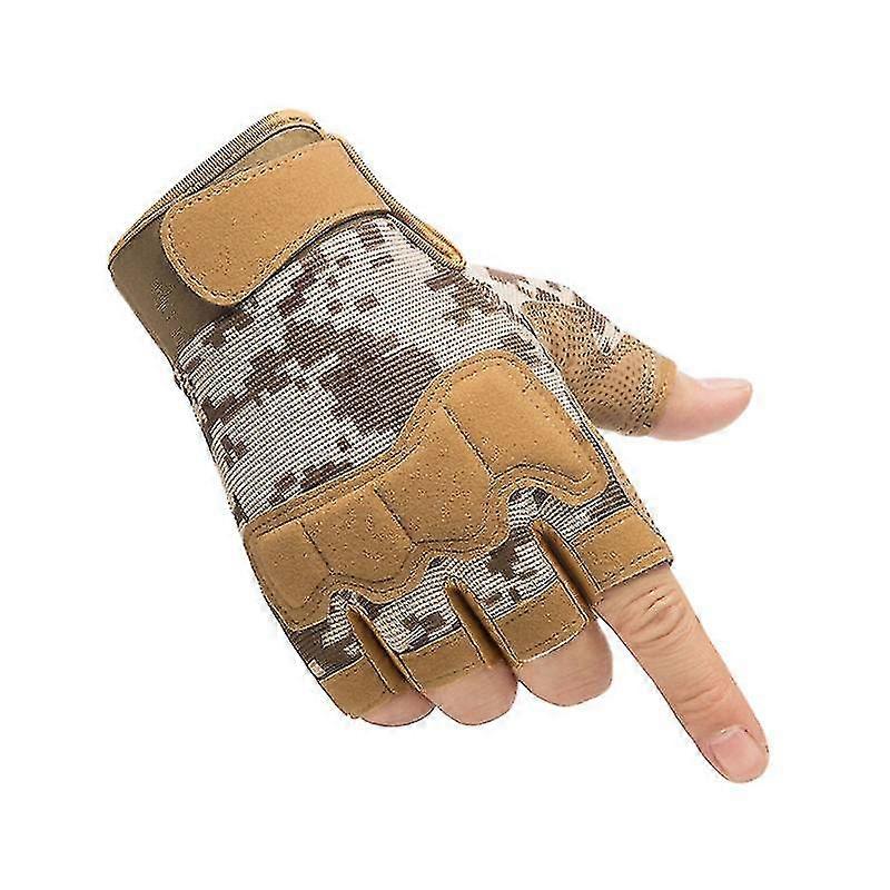 Design Knuckle Protection, Breathable And Lightweight Outdoor Fingerless Tactical Gloves