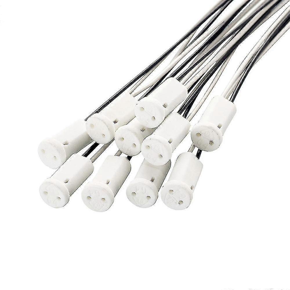 10pcs G4 Base G4 Socket Holder Ceramic Head Wire Special Connector For Light-emitting Diode Halogen Lamp