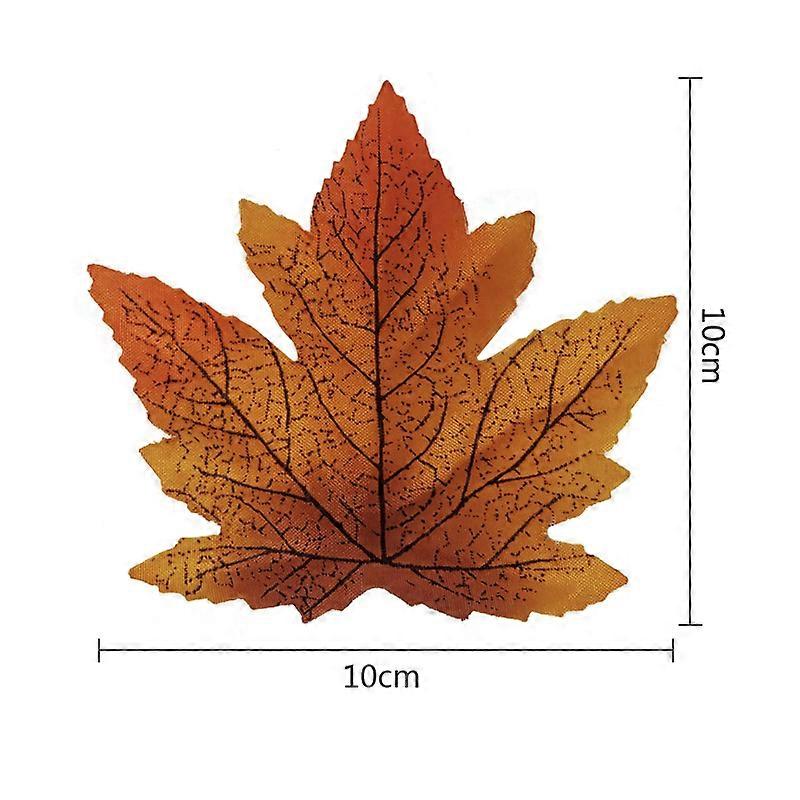100pcs 10cm Autumn Leaves Artificial Maple Leafs Silk Tree Foliage Fake Plants For Wedding Party Halloween Xmas Harvest Decor