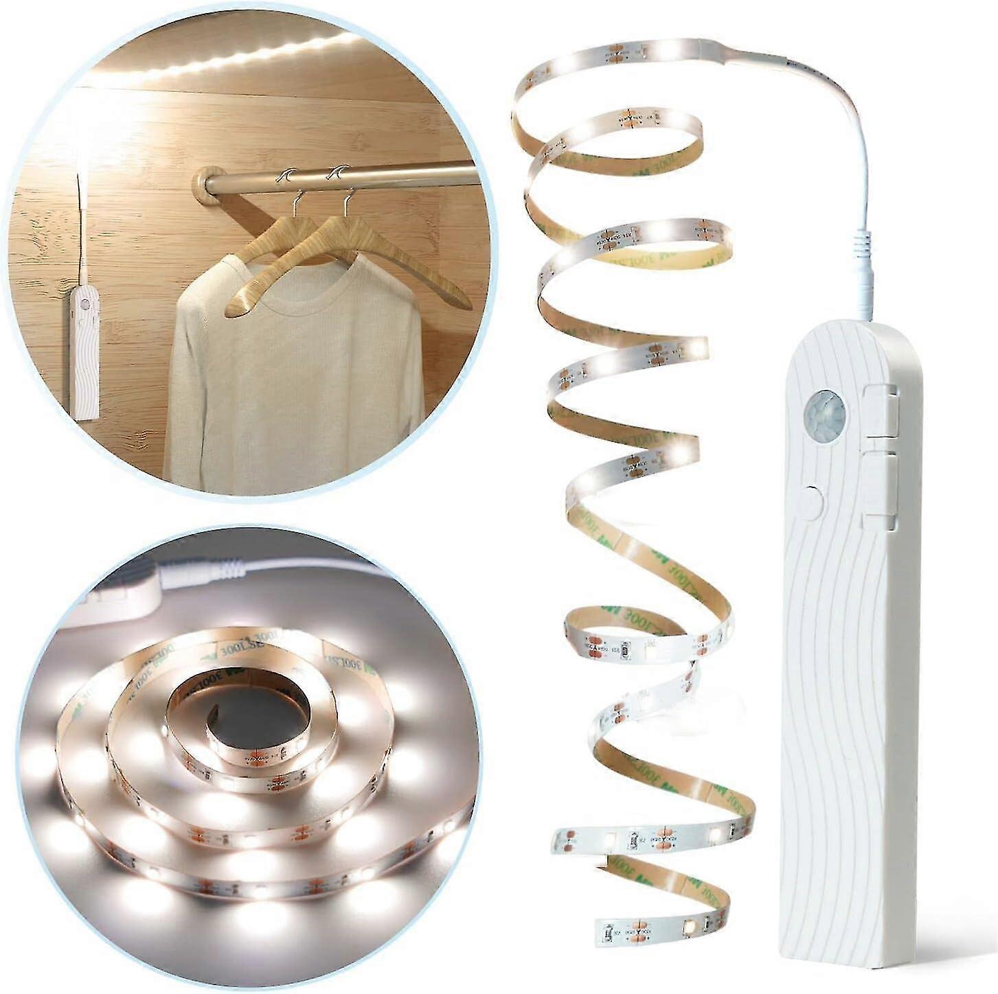 Motion Sensor Light Rechargeable,dimmable Led Strip Lights With Pir Motion Sensor For Wardrobe, Cupboard, Hallway, Stairs