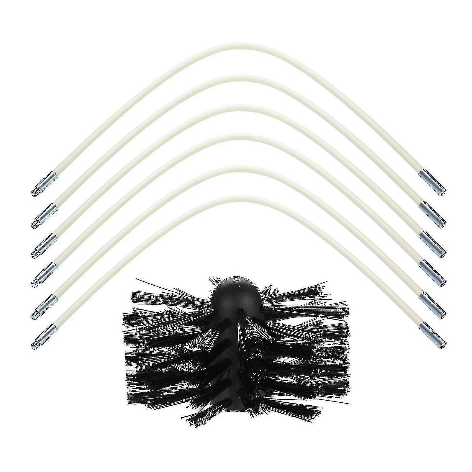 6 + 1 Ensemble de ramonage rotatif Ensemble de ramonage Ramoneur Brosse de cheminée Kit de brosse de cheminée Fk-a