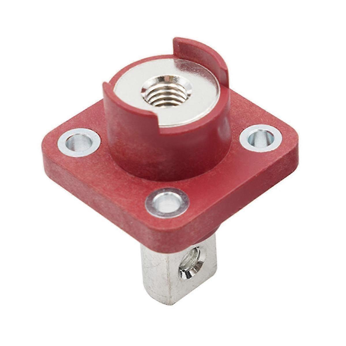 200A Square Shaped Wall-Through M8 M6 Thread Busbar Type Terminal Bolt(Red)