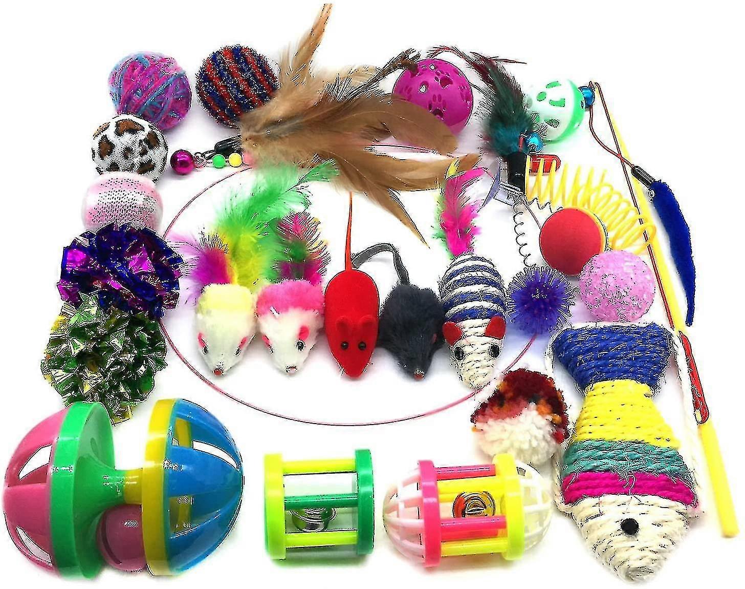 Cat Toys, Cat Toys, Cat And Kitten Toys, 21 Pieces (random Color)