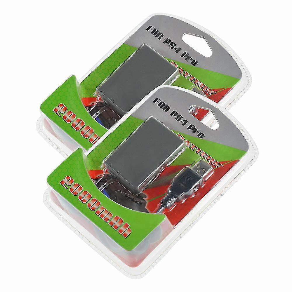 xj2PK Battery compatible with Sony Playstation 4 PS4 Pro & Slim DualShock Controller + Cable